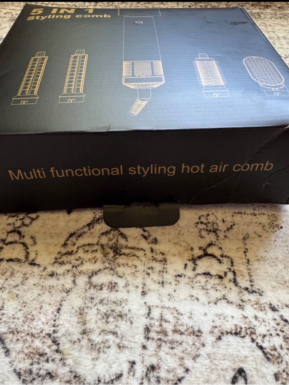 5-in-1 Styling Comb Set - Grey with Gold Graphics - Picture 3 of 4